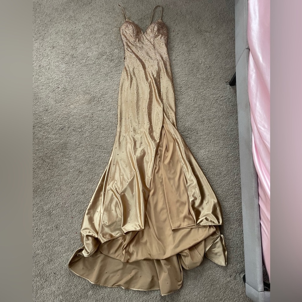 Faviana Gold Prom Dress
